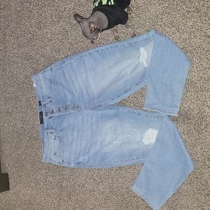 LUCK BRAND WOMENS LIGHT WASH DISTRESSED JEANS SZ 14